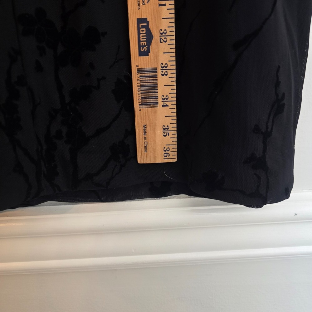 NWT Vintage Lauren Ralph Lauren Black Floral Mesh Dress 12P Gothic Dark Romantic - Picture 12 of 13